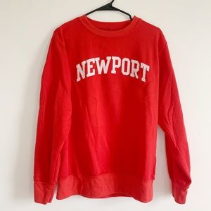 Red Newport crew neck sweatshirt